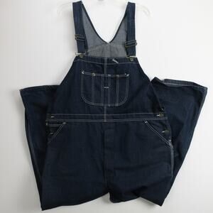 Men’s Carpenter Bib Overalls Denim 46x30 Relaxed Fit Workwear Blue | Roebucks